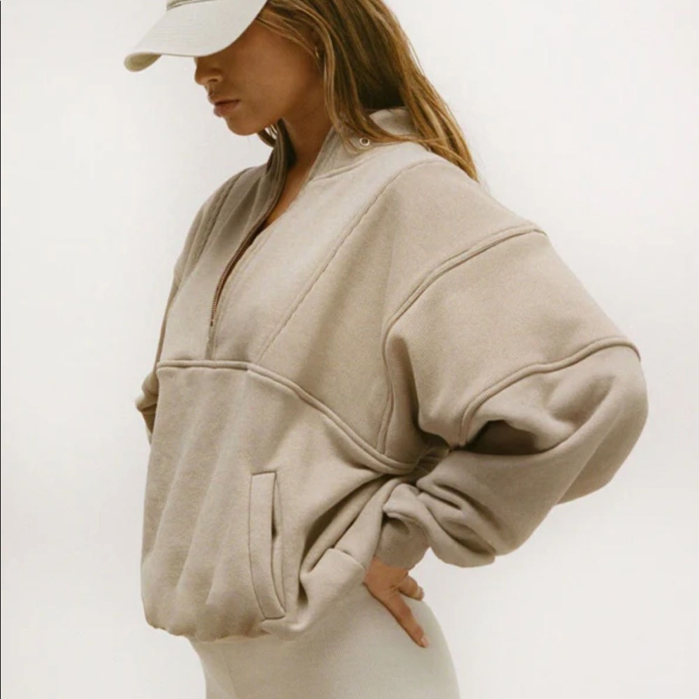 JOAH BROWN RETRO HALF ZIP DESERT FRENCH TERRY M/L